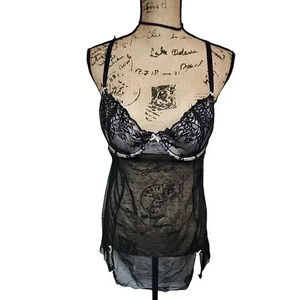 Black Baby Doll Teddy lingerie.  Size Xl